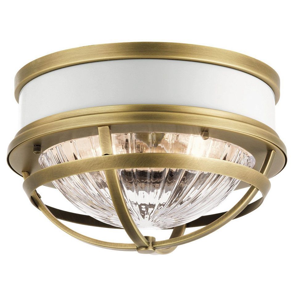 QN-TOLLIS-F-NBR TOLLIS Natural Brass & White /Clear Ribbed// потолочный E27 2х40  х   