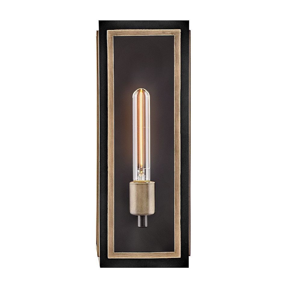 QN-SHAW-1M-BK SHAW Black / Burnished Bronze  /Clear// настенный E27 1х40  х   