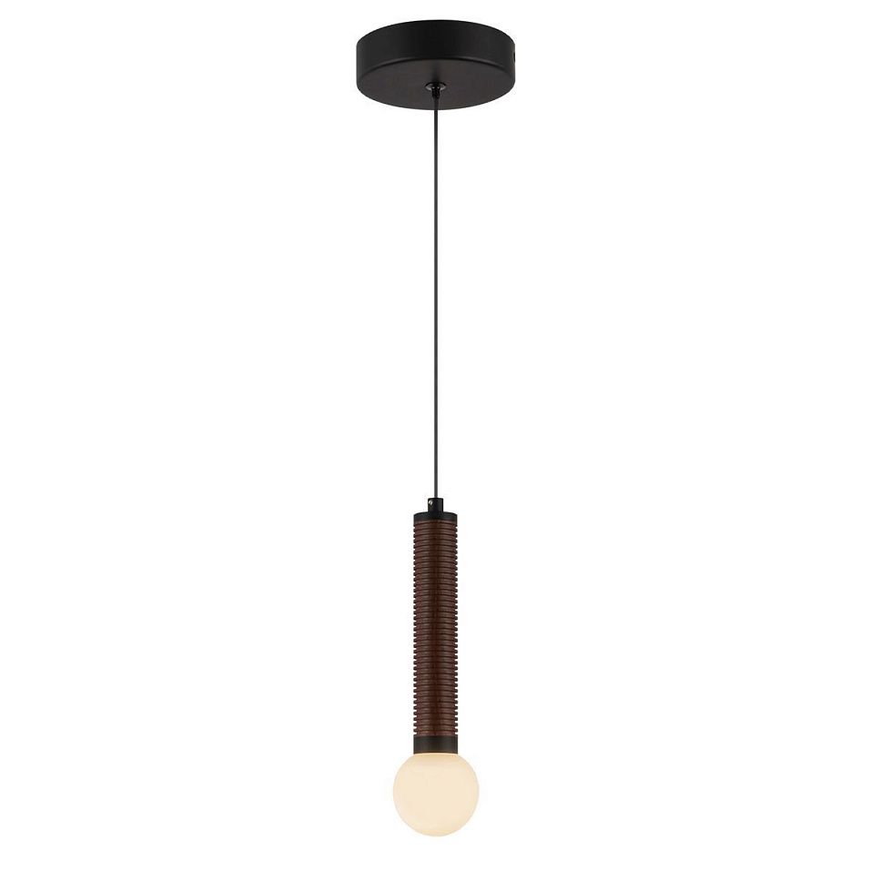 ALM-ARDEN-LED-MP-MB ARDEN Matte Black, Walnut Wood Veneer /Matte Black//matt opal подвесной  1х6.5     