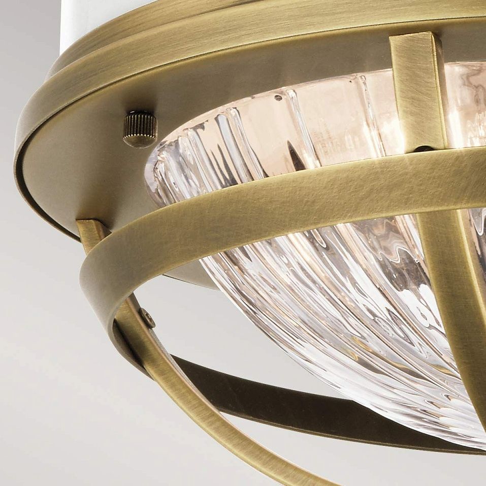 QN-TOLLIS-F-NBR TOLLIS Natural Brass & White /Clear Ribbed// потолочный E27 2х40  х   