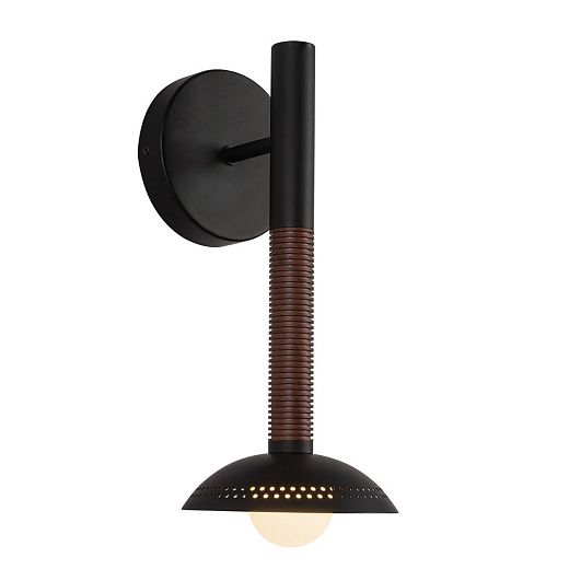 ALM-ARDEN-LED-1WB-MB ARDEN Matte Black, Walnut Wood Veneer/Matte Black//opal настенный  1х6.5  х  ALM-ARDEN-LED-1WB-MB