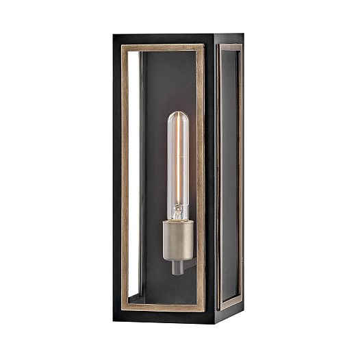 QN-SHAW-1M-BK SHAW Black / Burnished Bronze  /Clear// настенный E27 1х40  х  QN-SHAW-1M-BK