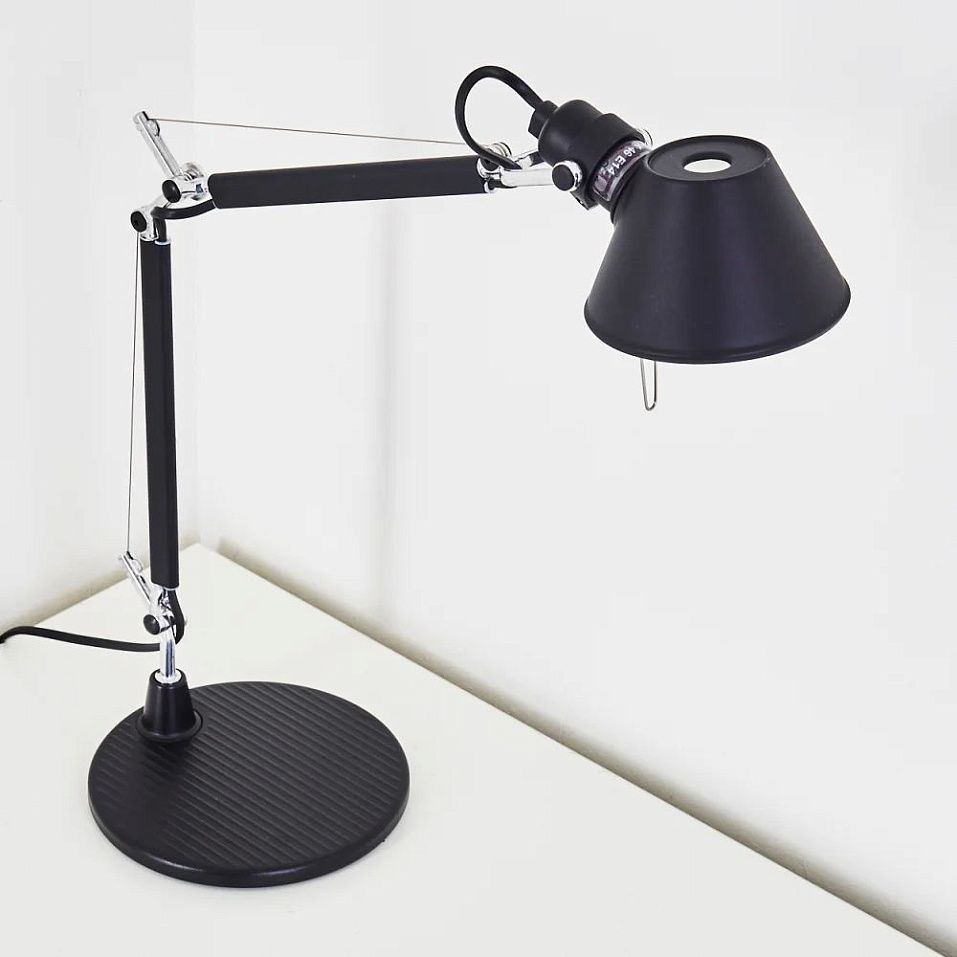 A011830 TOLOMEO micro Black/Back// настольный E14 LED 1х6  х   