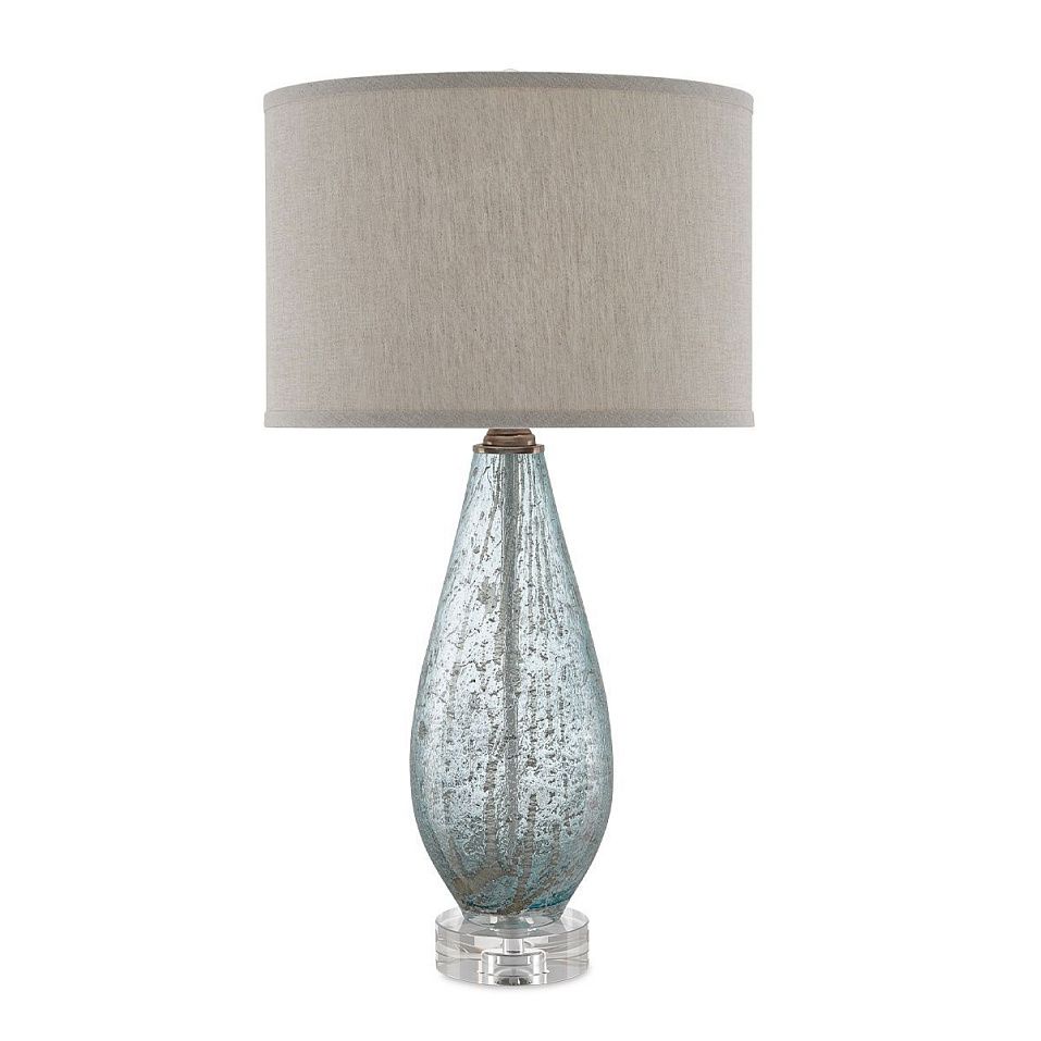 QNC-OPTIMIST-TL-BLUE OPTIMIST Pale Blue Speckle / Nickel/Natural// настольный E27 1х100  х   