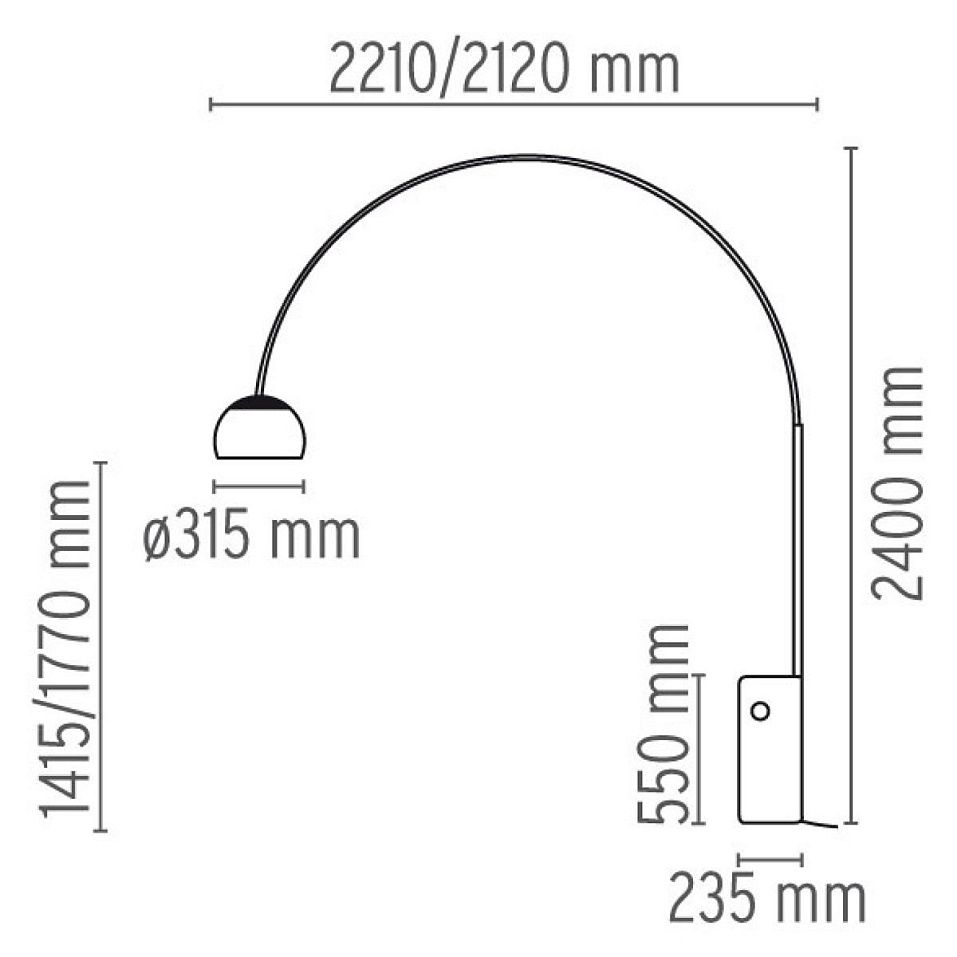 F0300000 ARCO STEEL/satin steel// напольный E27 1х70  х   