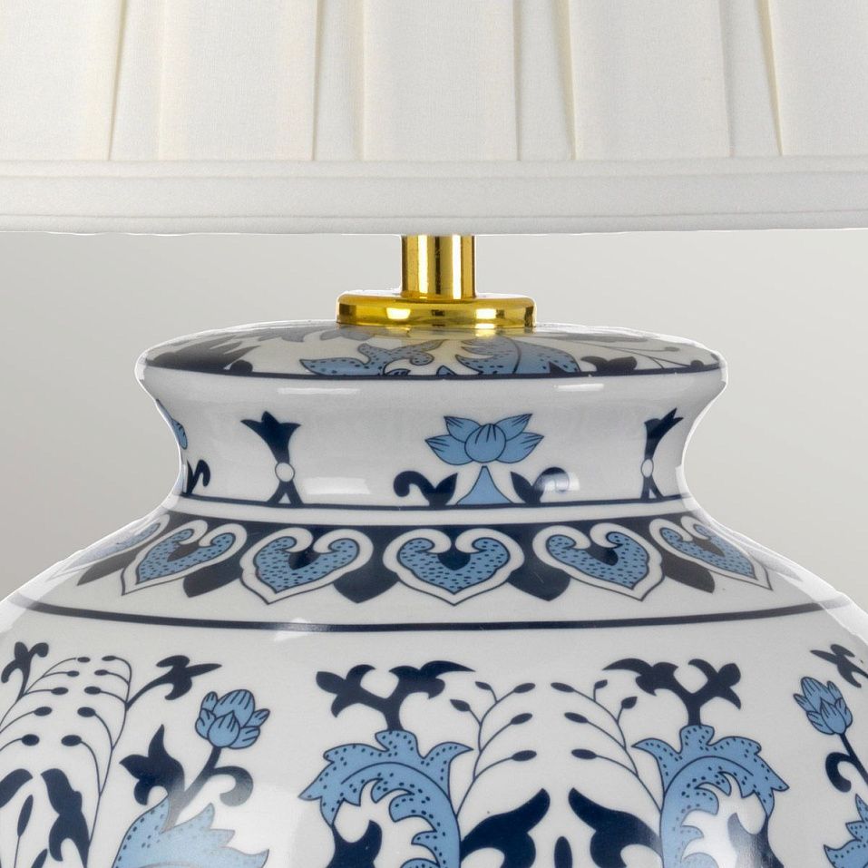 DL-LINYI-TL LINYI Blue and White/Ivory// настольный E27 1х60  х   
