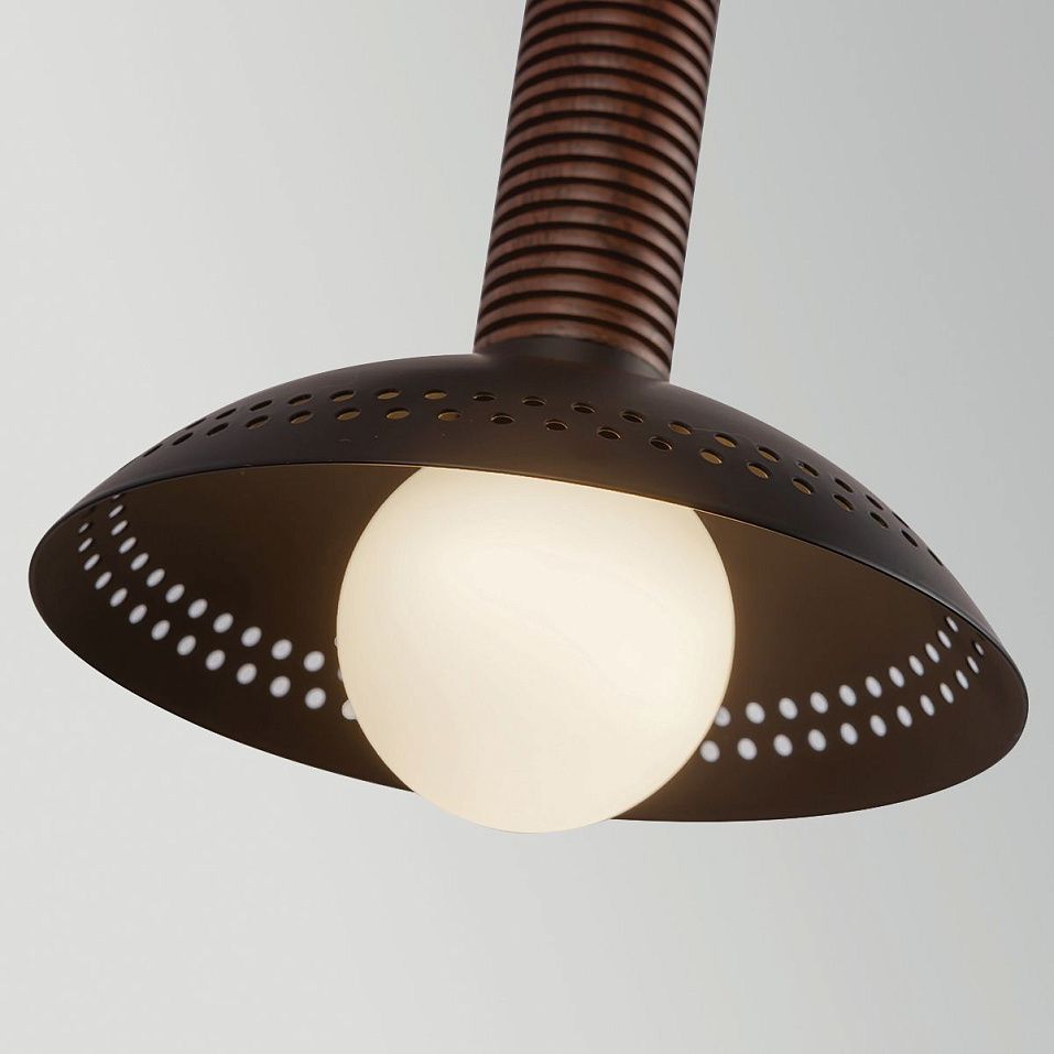 ALM-ARDEN-LED-1WB-MB ARDEN Matte Black, Walnut Wood Veneer/Matte Black//opal настенный  1х6.5  х   