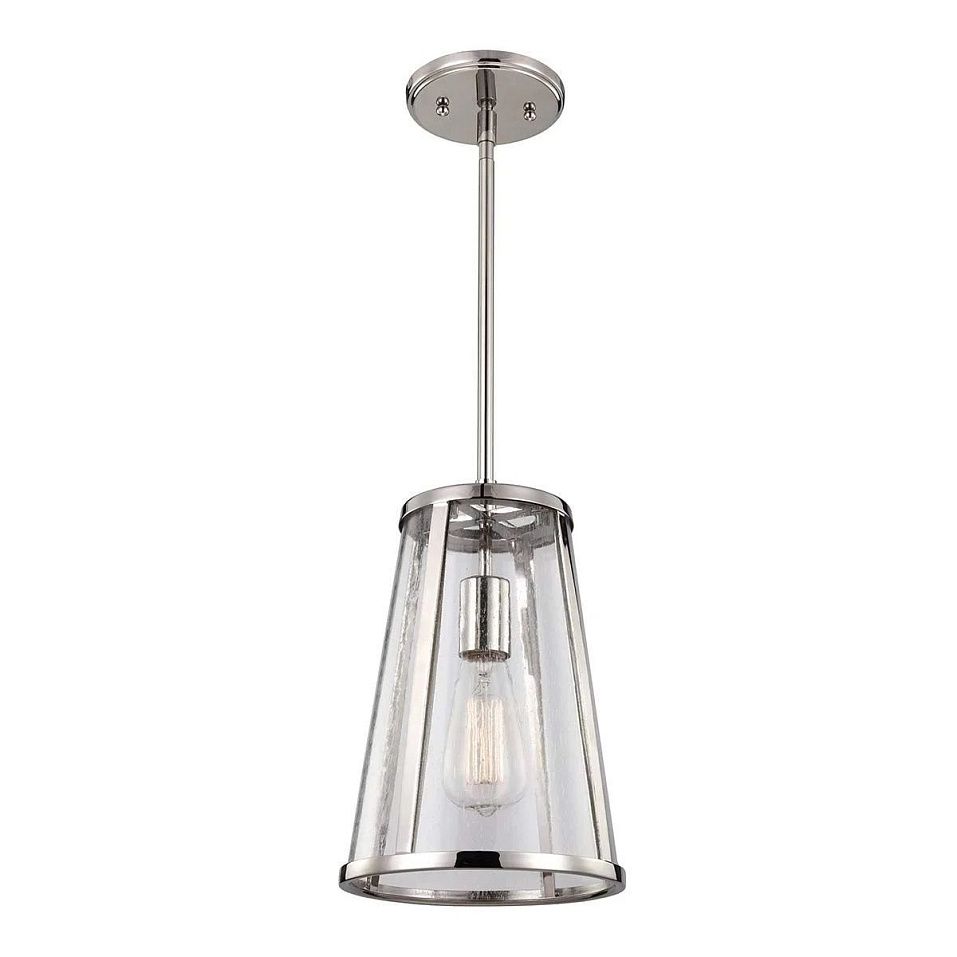 FE-HARROW-P-S HARROW Polished Nickel /Seeded Glass// подвесной E27 1х60  х   