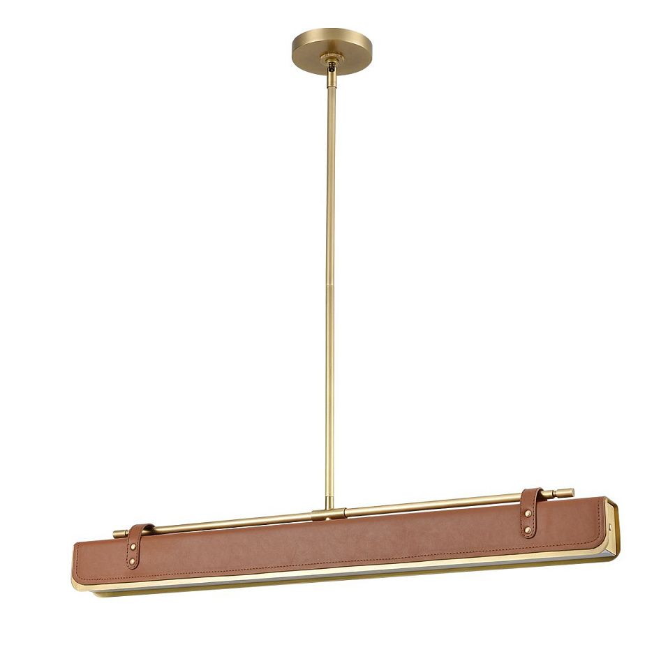QN-VALISE-LP80-VBS-CL VALISE Vintage Brass/Cognac Leather ///Frosted подвесной LED 1х30  х   