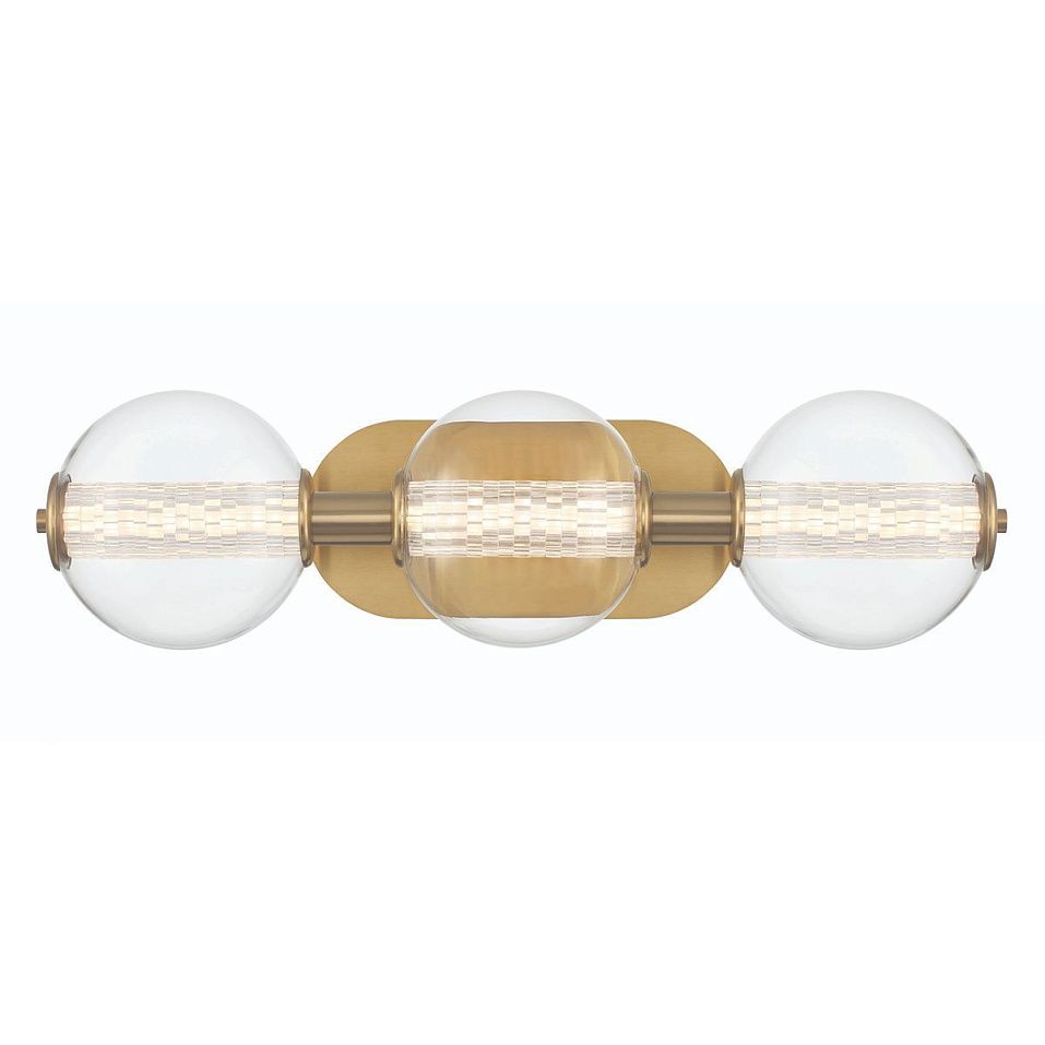 QN-ATOMO-3W-BG ATOMO Brushed Gold/Clear// настенный LED 1х13  х   