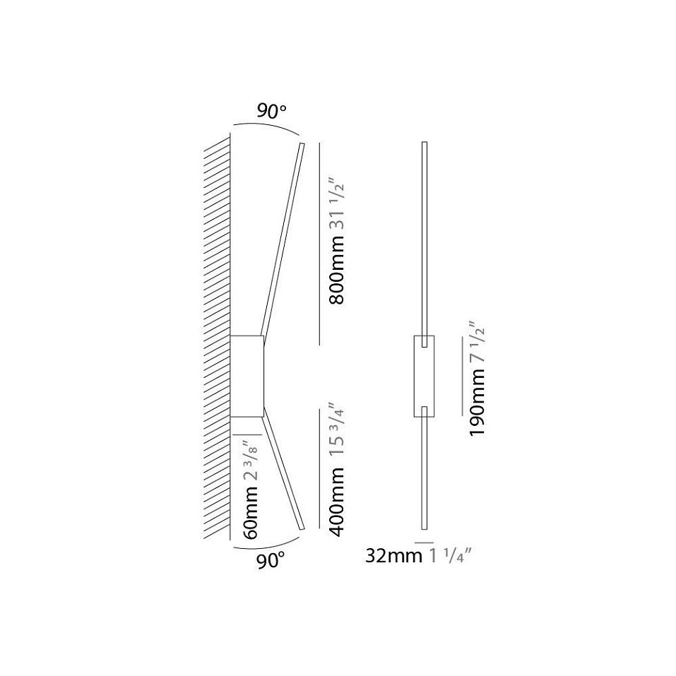 SPILLO 2.80 NE SPILLO black///matt настенный  х11.8  х   