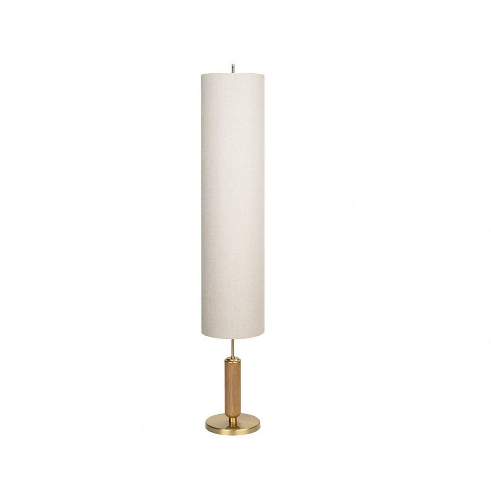 NAT-LS-3(ZM) NATURE matt gold/solid oak/beige// напольный E14 3х60  х   