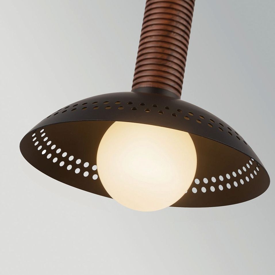 ALM-ARDEN-LED-MP-MB ARDEN Matte Black, Walnut Wood Veneer /Matte Black//matt opal подвесной  1х6.5     