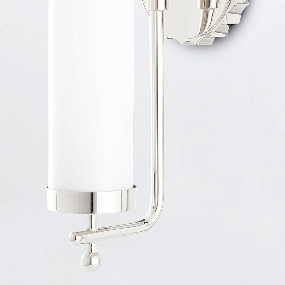 QNC-LATIMER-WB-PN  LATIMER Polished Nickel /White// настенный E27 1х60  х   