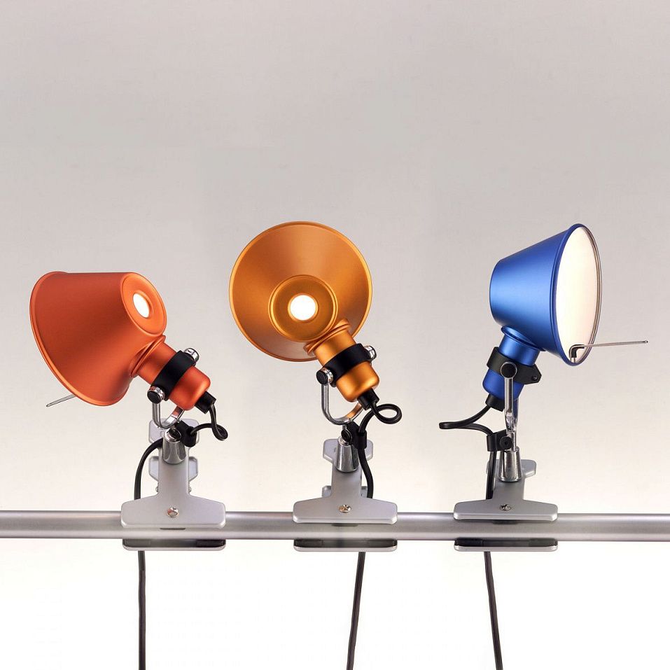 A010860 TOLOMEO micro pinza orange/orange// переносной E14 1х60  х   