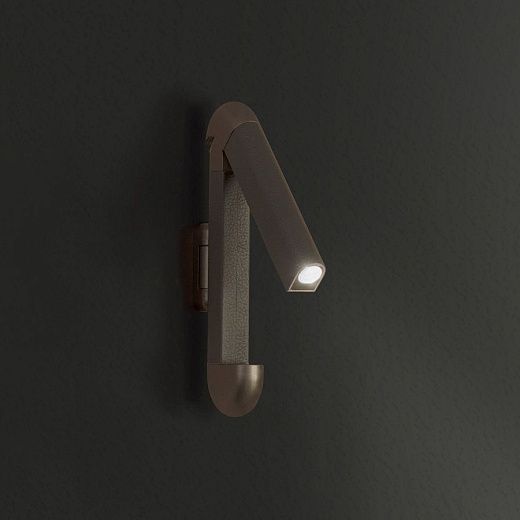 ACAM.006306 PICCHIO Brushed bronze frame  /coffee leather// настенный LED 1х3  х  ACAM.006306