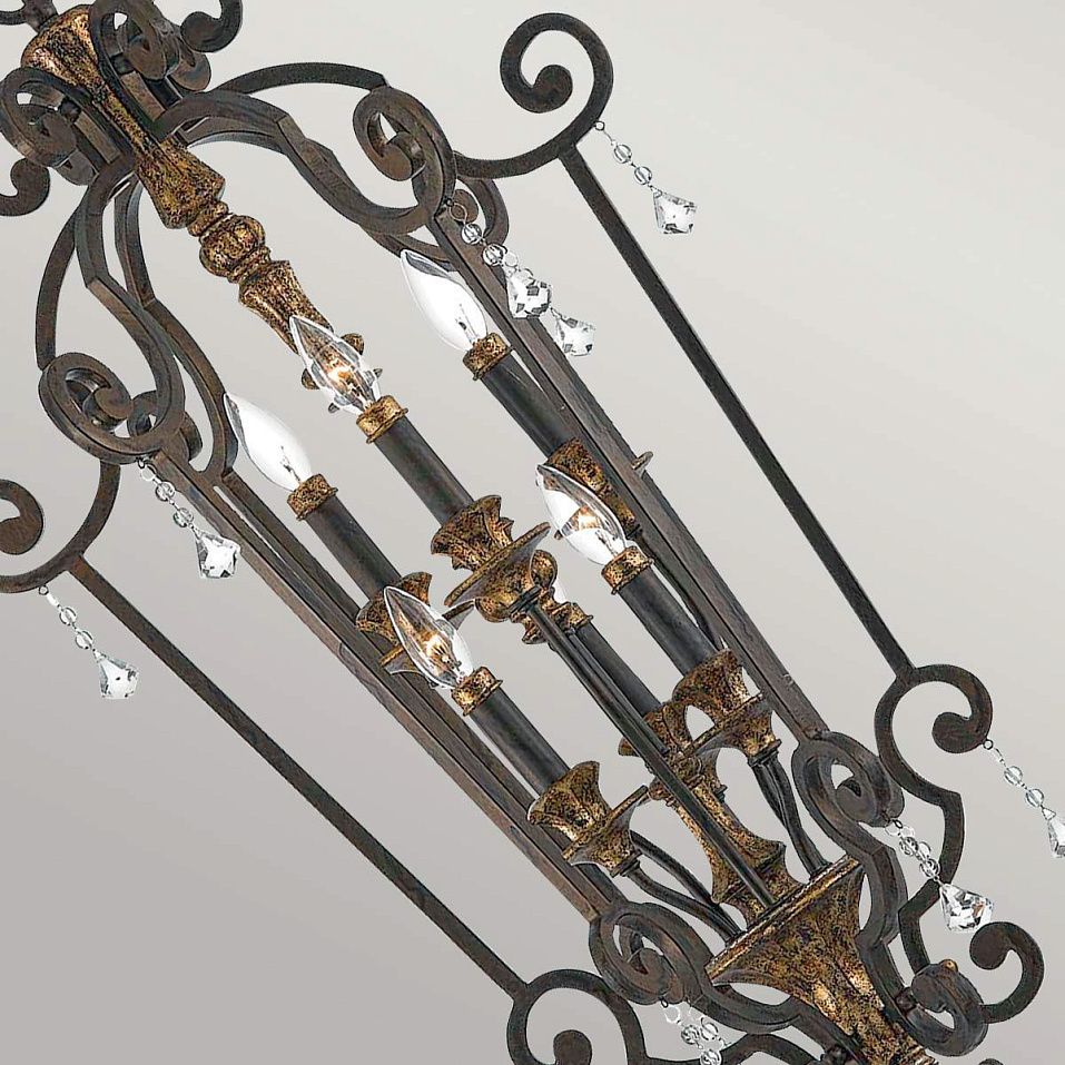 QZ-MARQUETTE6-B MARQUETTE bronze with antique gold /// подвесной E14 6х60  х   