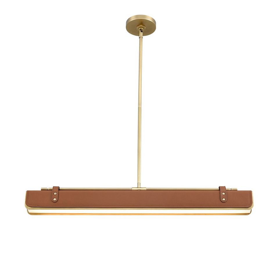 QN-VALISE-LP80-VBS-CL VALISE Vintage Brass/Cognac Leather ///Frosted подвесной LED 1х30  х   