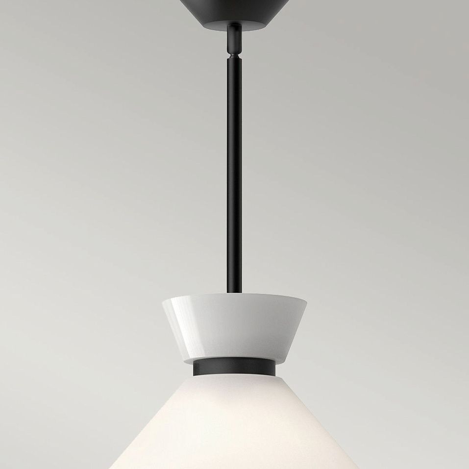 ALM-HALSTON-P-M-BK HALSTON Matte Black/Cased Opal// подвесной E27 1х60  х   