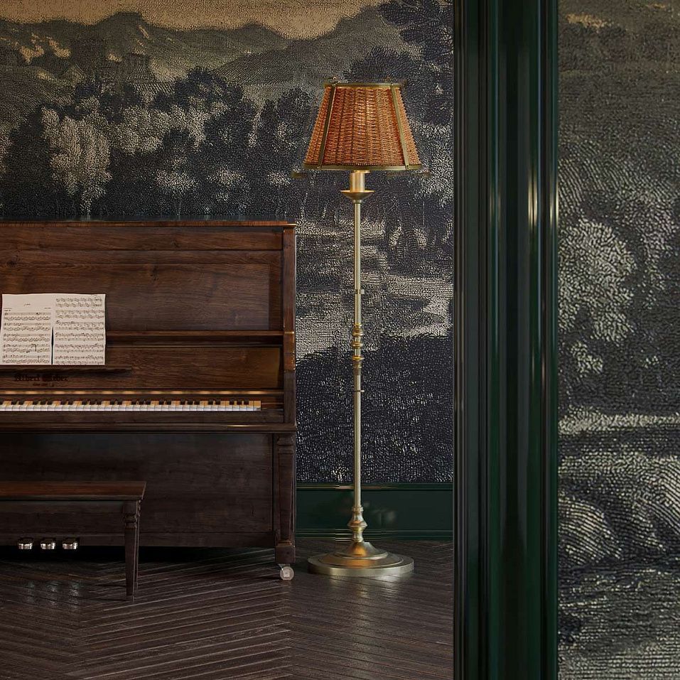 QNC-DEAUVILLE-FL DEAUVILLE Polished Brass /natural// напольный E27 1х75  х   