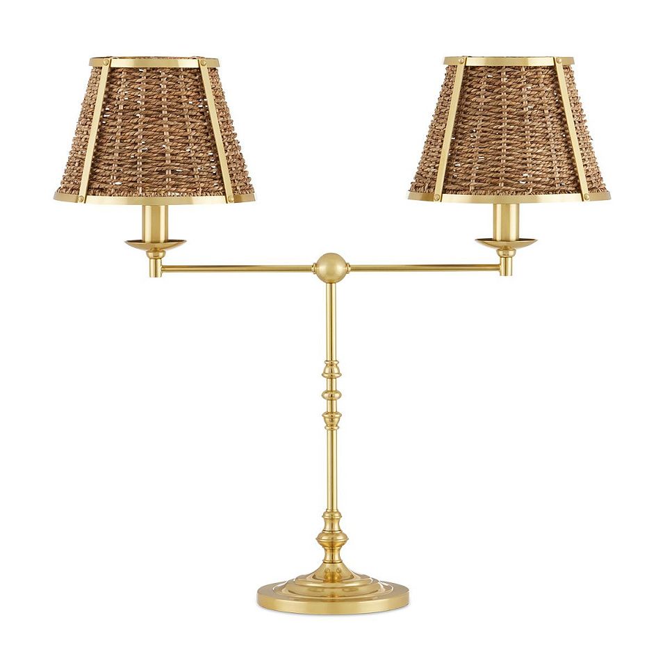 QNC-DEAUVILLE-TL2  DEAUVILLE Polished Brass /natural// настольный E14 2х40  х   