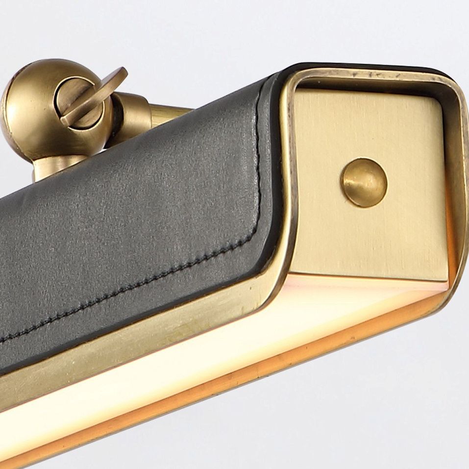 QN-VALISE-PL-S-VBS-TL  VALISE Vintage Brass/Tuxedo Leather /// Frosted подсветка для картин LED 1х10   