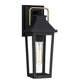 QZ-BUCKLEY-S-MBK BUCKLEY Matt Black & Brass Accent/Clear// настенный E27 1х40  х  QZ-BUCKLEY-S-MBK
