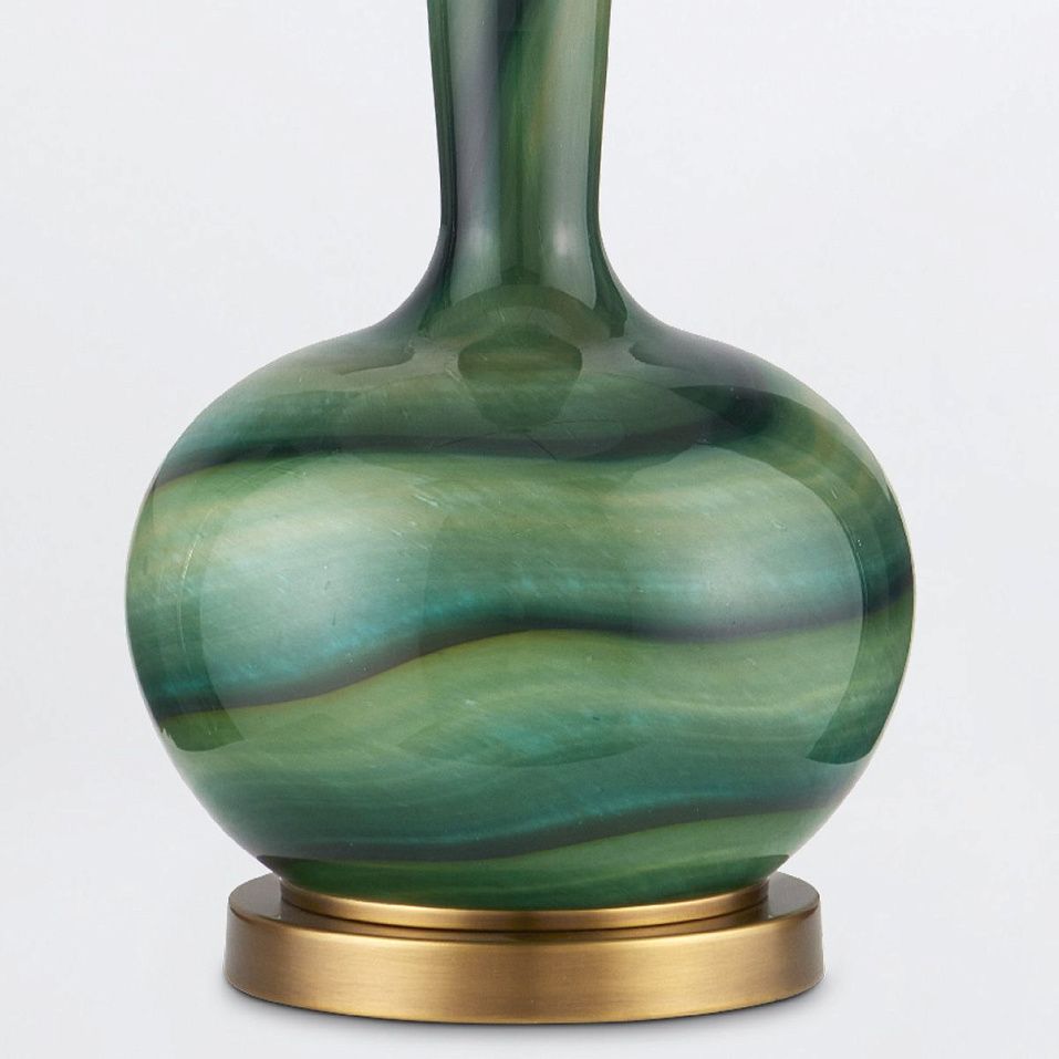 QNC-LAMARTINE-TL LAMARTINE Green /Antique Brass/Beige// настольный E27 1х60  х   