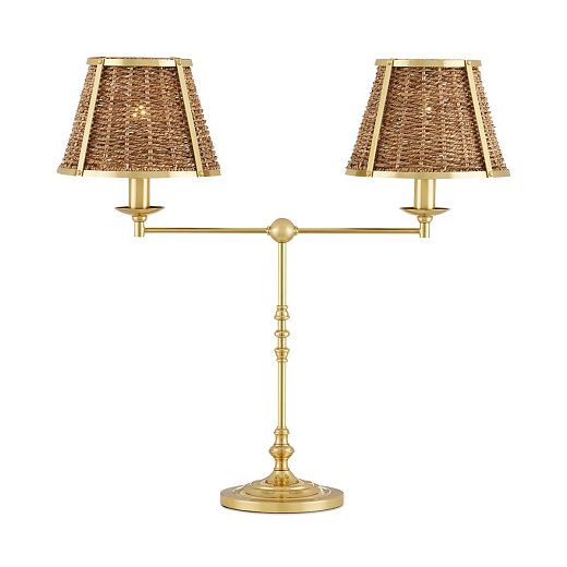 QNC-DEAUVILLE-TL2  DEAUVILLE Polished Brass /natural// настольный E14 2х40  х  QNC-DEAUVILLE-TL2 
