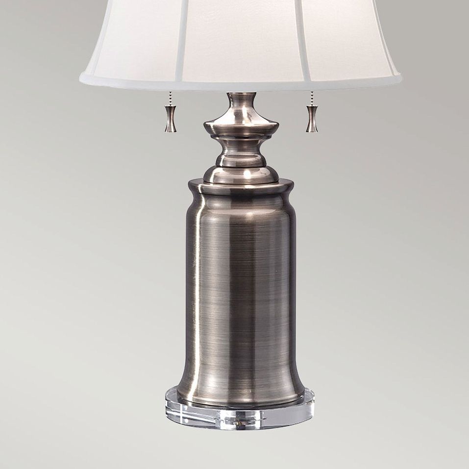 FE-STATEROOM-TL-AN STATEROOM Antique Nickel /True White cotton// настольный E27 2х60  х   