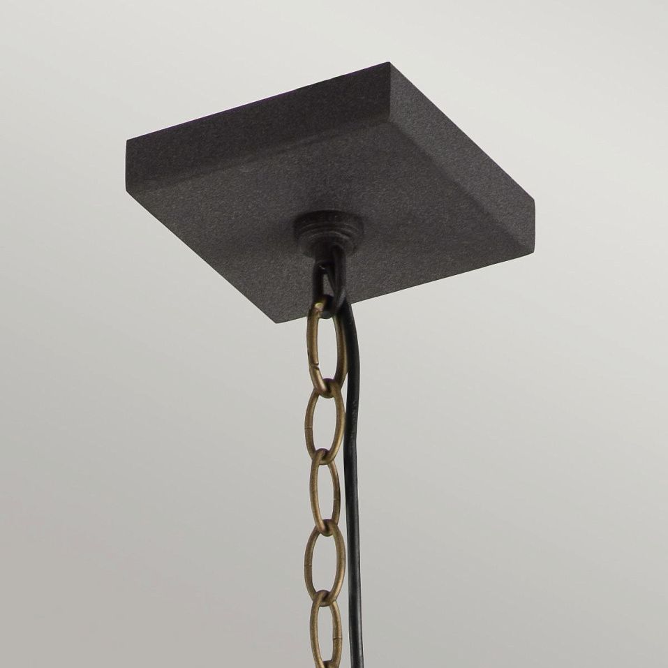 QN-LAHDEN8-M-WZC LAHDEN Weathered Zinc/Brass/Clear Seeded// подвесной E27 1х60  х   