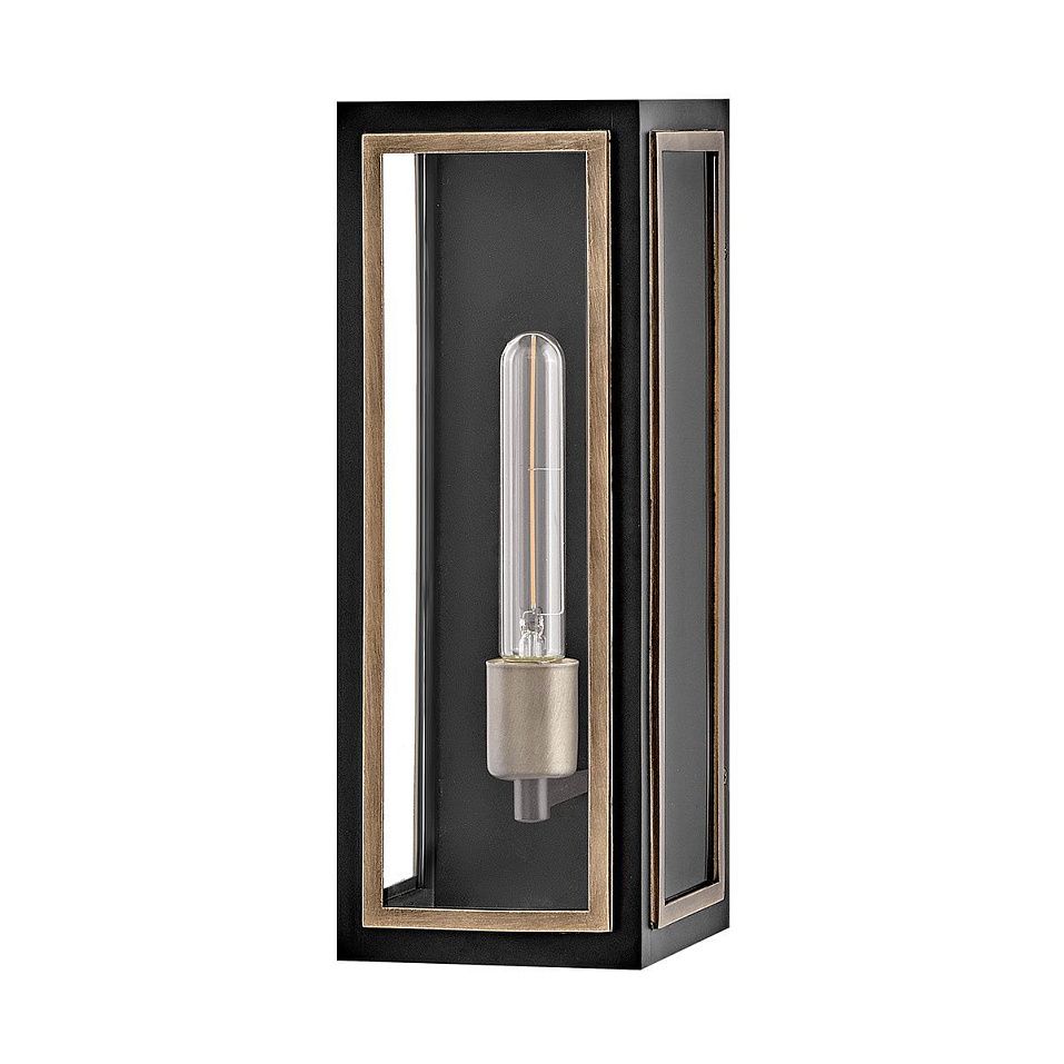 QN-SHAW-1M-BK SHAW Black / Burnished Bronze  /Clear// настенный E27 1х40  х   
