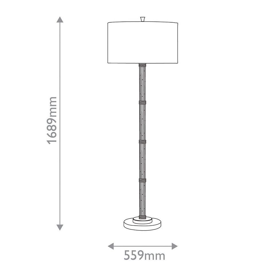 QNC-REED-FL REED Black /Natural/White// напольный E27 1х150  х   