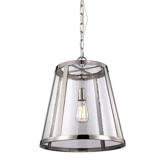 FE-HARROW-P-M HARROW Polished Nickel /Seeded Glass // подвесной E27 1х60  х  FE-HARROW-P-M