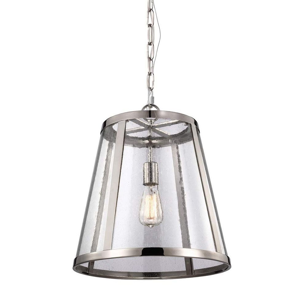 FE-HARROW-P-M HARROW Polished Nickel /Seeded Glass // подвесной E27 1х60  х   