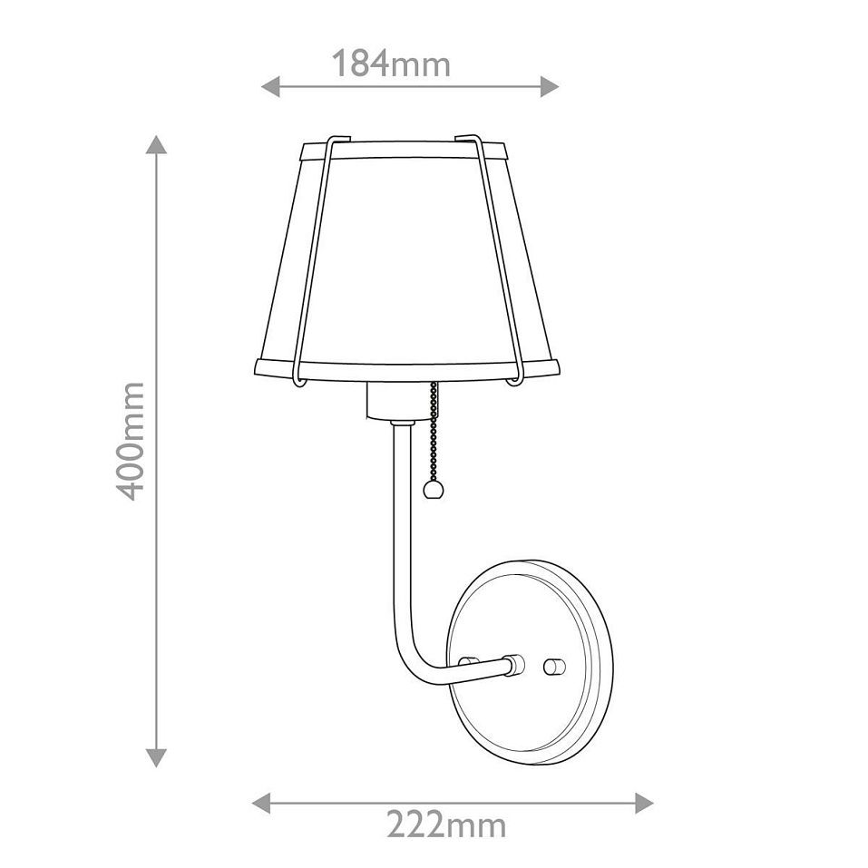 HK-CLARKE1-PN-WH CLARKE Polished Nickel /White// настенный E27 1х40  х   