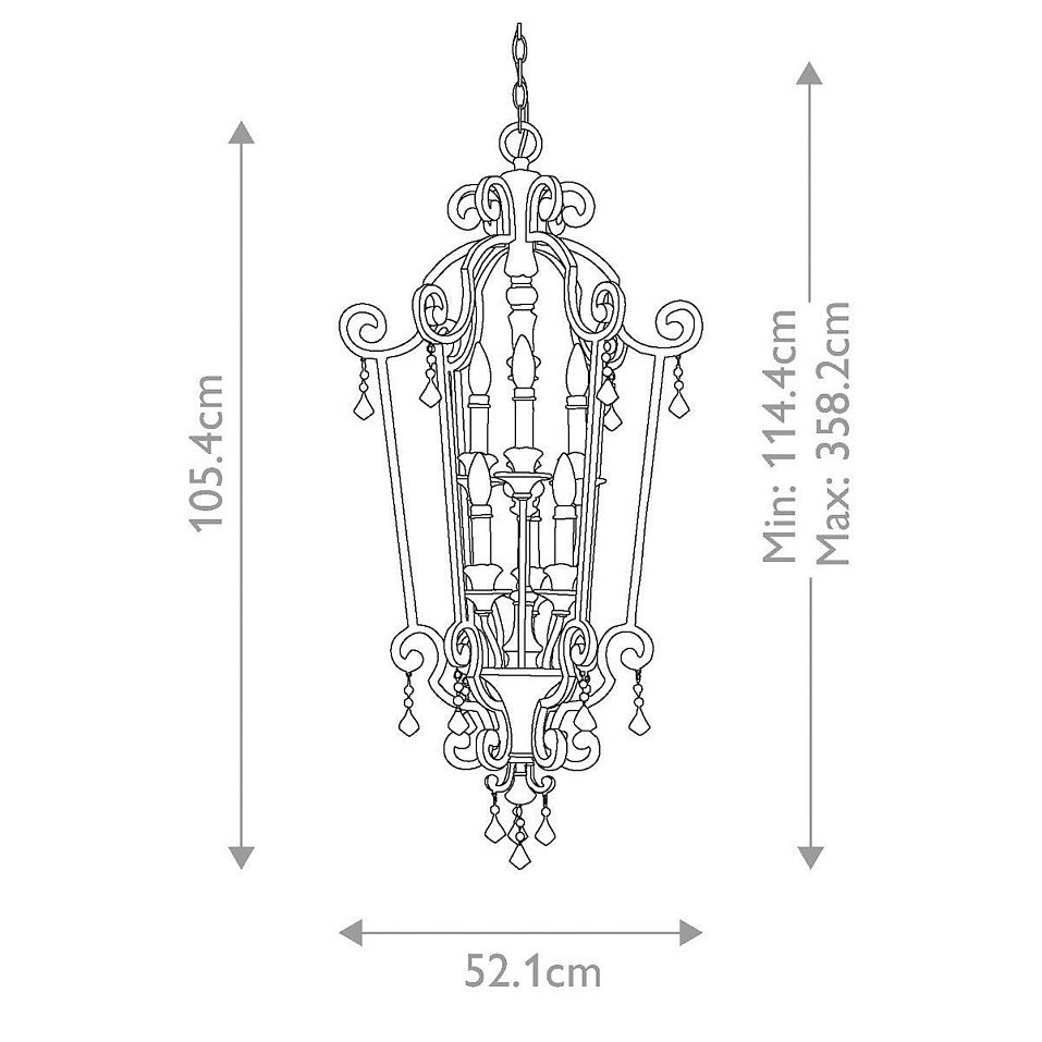 QZ-MARQUETTE6-B MARQUETTE bronze with antique gold /// подвесной E14 6х60  х   