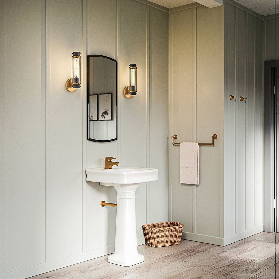 HK-MASTHEAD1-HBBK MASTHEAD Heritage Brass & Black /Clear// настенный E27 1х40  х   