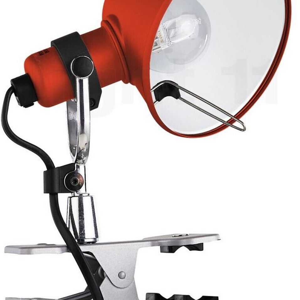 A010810 TOLOMEO micro pinza grey/red// переносной E14 1х60  х   