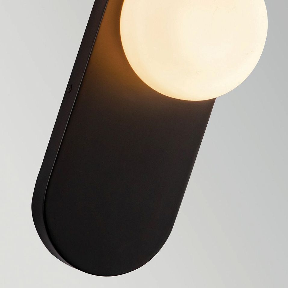 ALM-ARIEL-1WB-MB-OP ARIEL Matte Black /opal white// настенный E27 1х40  х   