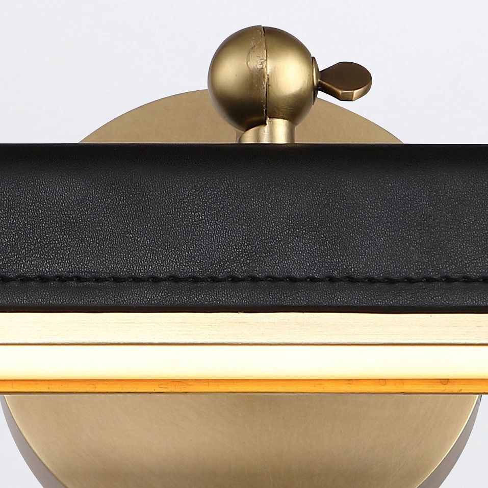 QN-VALISE-PL-S-VBS-TL  VALISE Vintage Brass/Tuxedo Leather /// Frosted подсветка для картин LED 1х10   