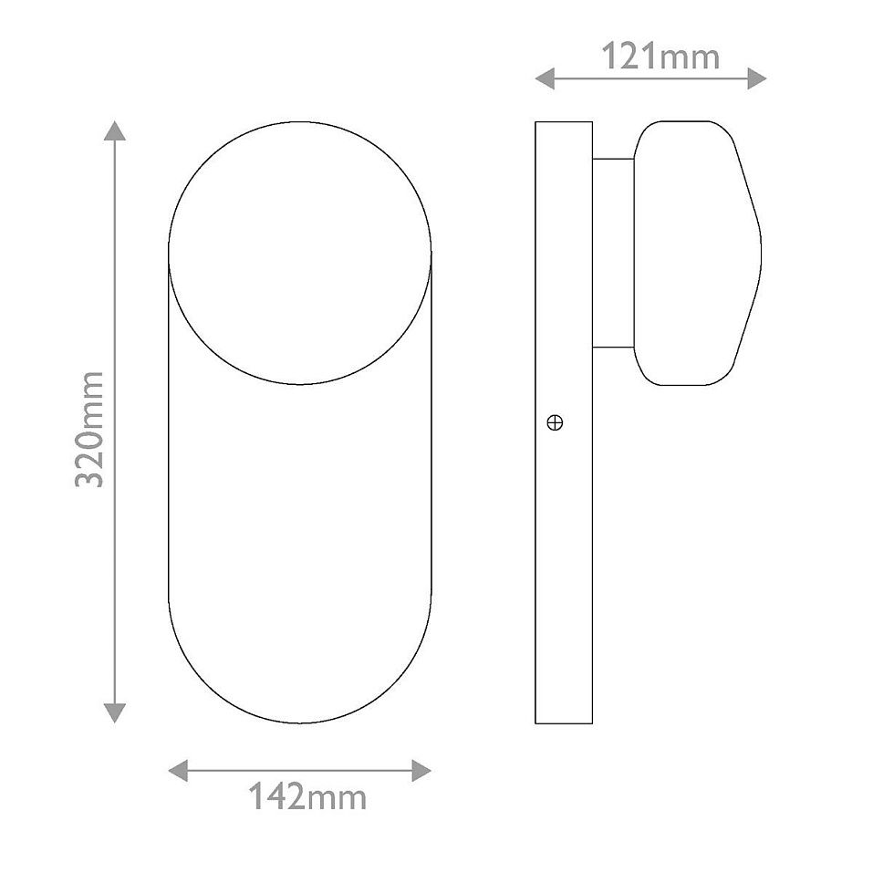 ALM-ARIEL-1WB-MB-OP ARIEL Matte Black /opal white// настенный E27 1х40  х   