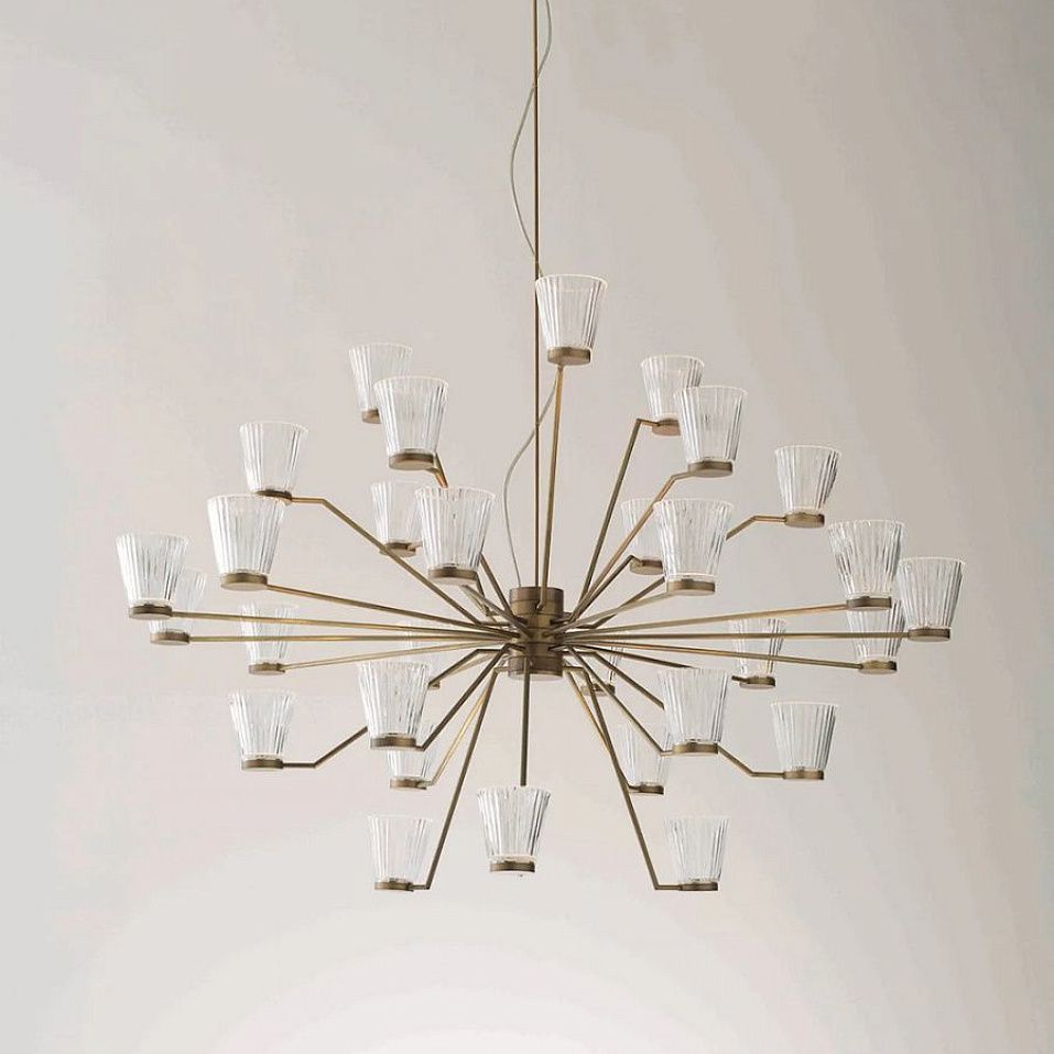 CANALETTO 30S BS+CO CANALETTO Bronzo spazzolato/Cristallo// подвесной LED 30х4.5  х   