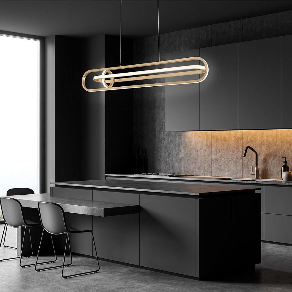 QN-DEMARK-LP-BG DEMARK Brushed Gold///белый подвесной LED 1х58  х   