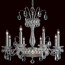FL7708 40 H FONTANA LUCE блестящее серебро/прозрачный// подвесной E14 10х40  х  FL7708 40 H