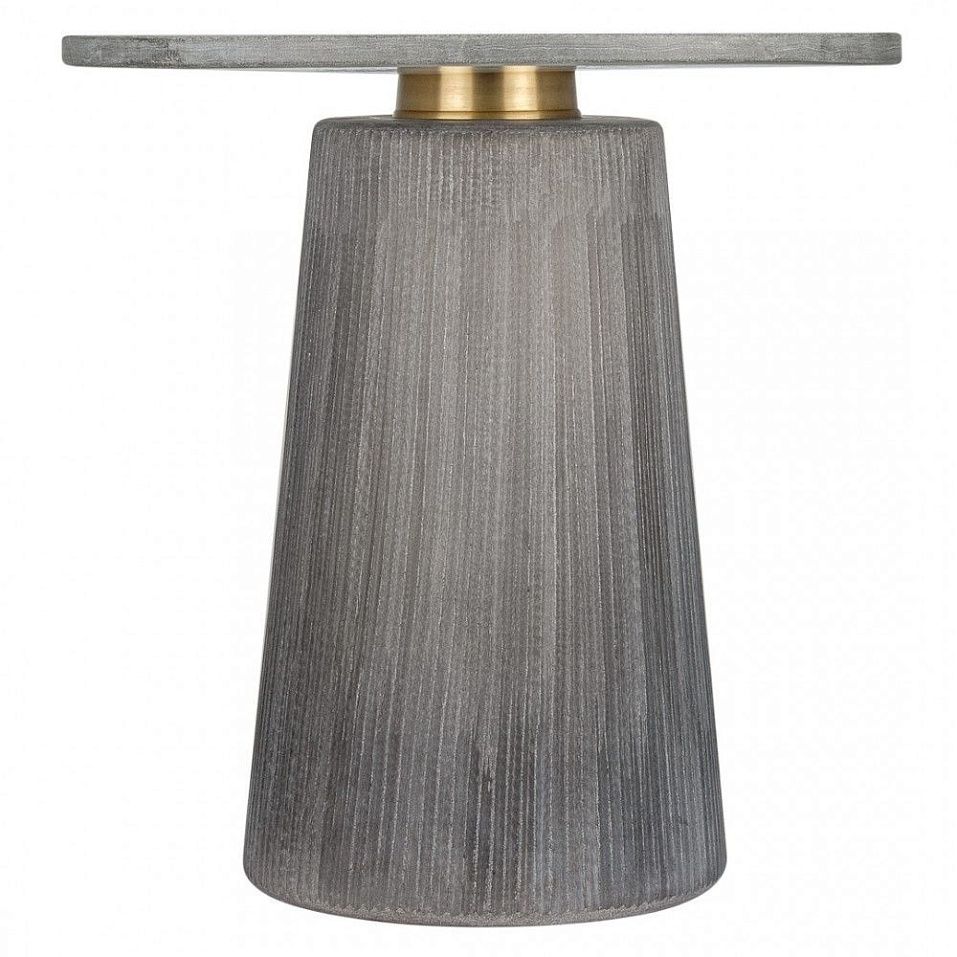 INF-L103 L Столик кофейный, СИНАЙ, серый/латунь, стекло, 60х65х60 см   