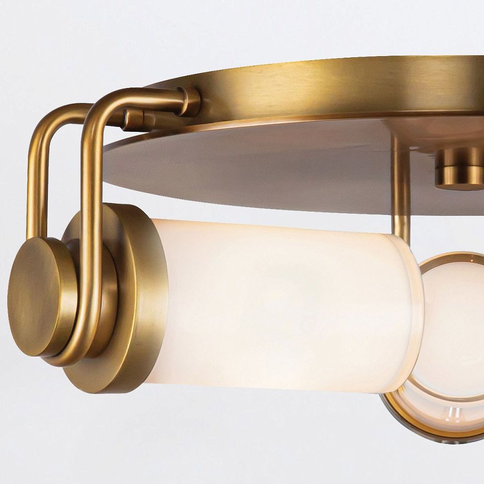 QN-WYNWOOD-F-VBS WYNWOOD Vintage Brass /Glossy Opal// потолочный E14 3х60  х   