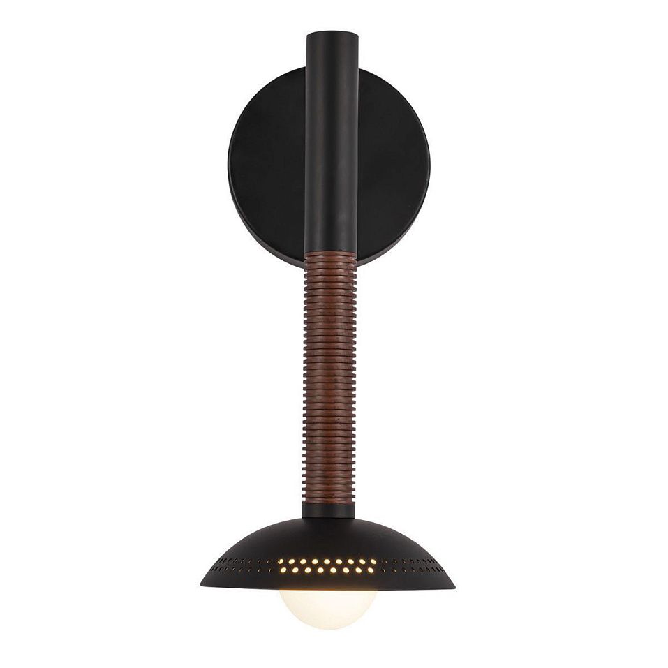 ALM-ARDEN-LED-1WB-MB ARDEN Matte Black, Walnut Wood Veneer/Matte Black//opal настенный  1х6.5  х   