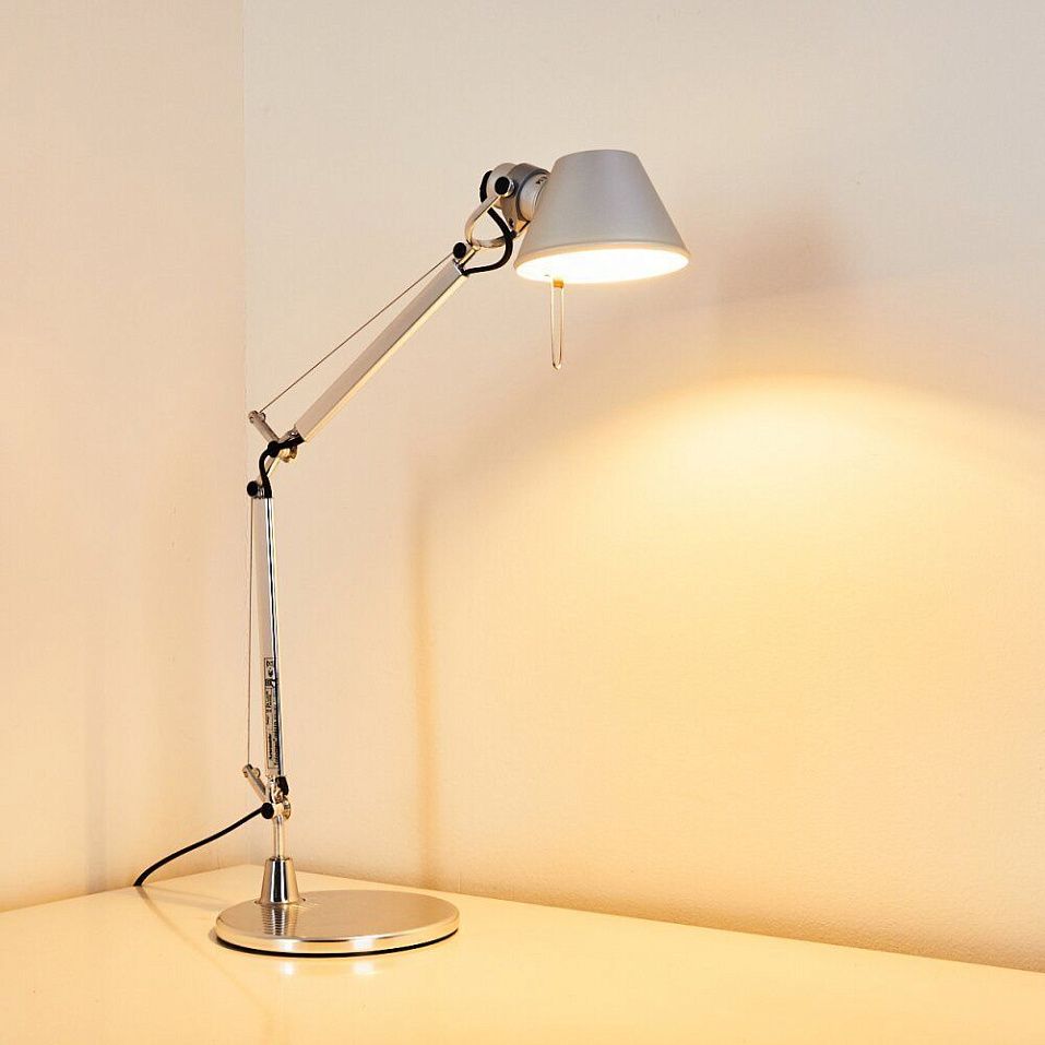 A011800 TOLOMEO micro aluminium/aluminium// настольный E14 1х60  х   