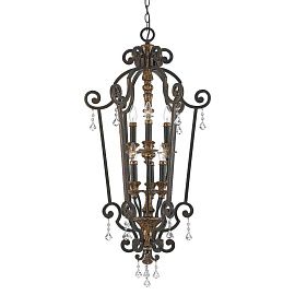 QZ-MARQUETTE6-B MARQUETTE bronze with antique gold /// подвесной E14 6х60  х  QZ-MARQUETTE6-B